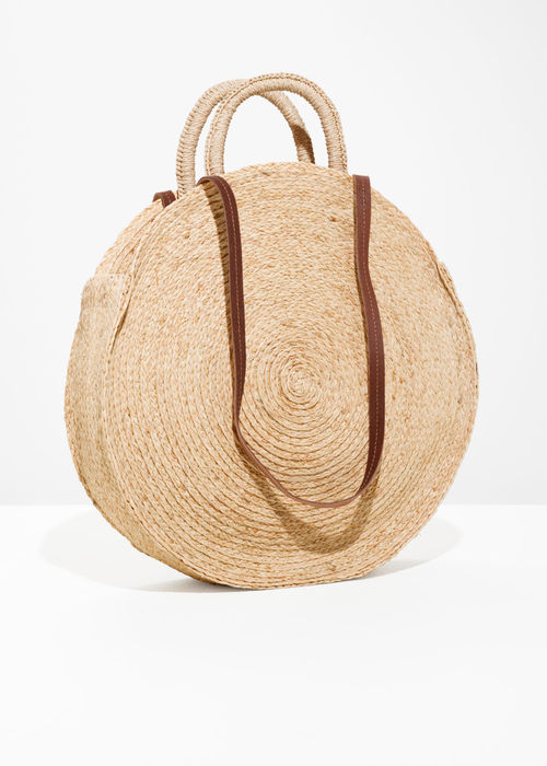 Straw Circle Bag - Beige