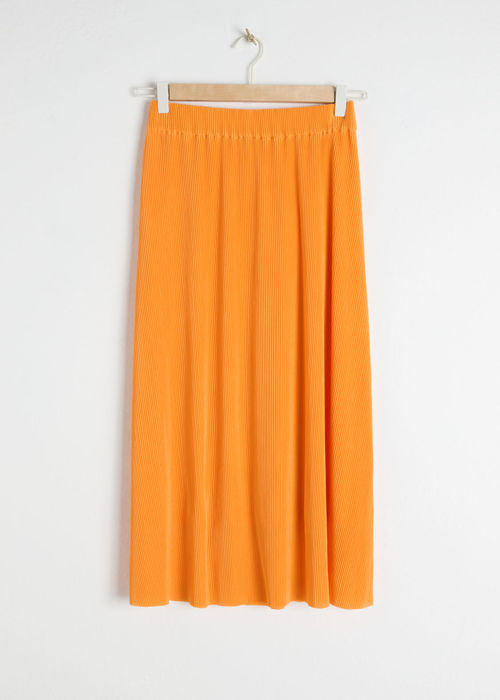 Plissé Pleated Midi Skirt -...