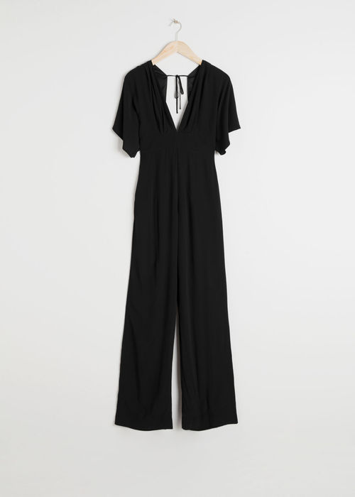 Plunging V-Cut Jumpsuit -...