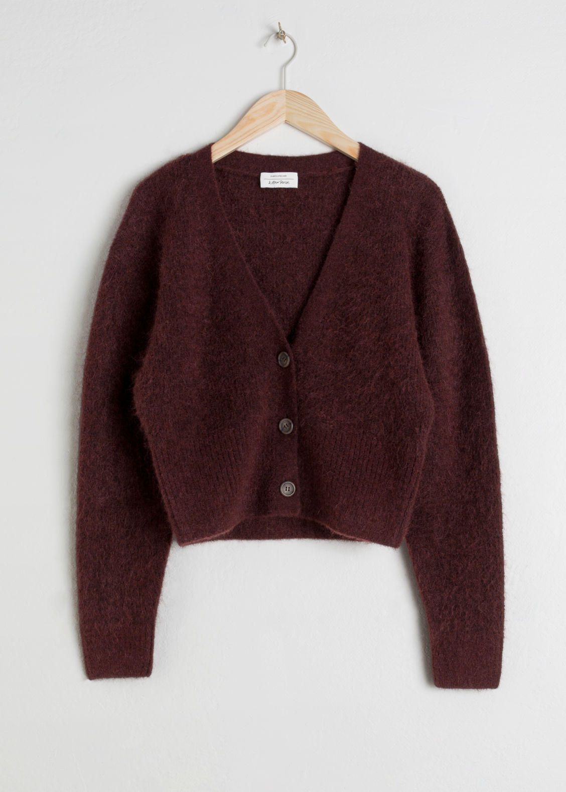boxy wool blend classic cardigan