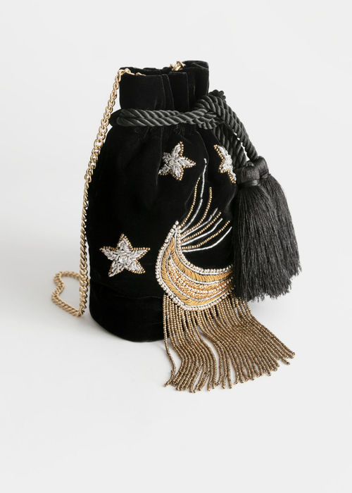 Embroidered Moon Crossbody...