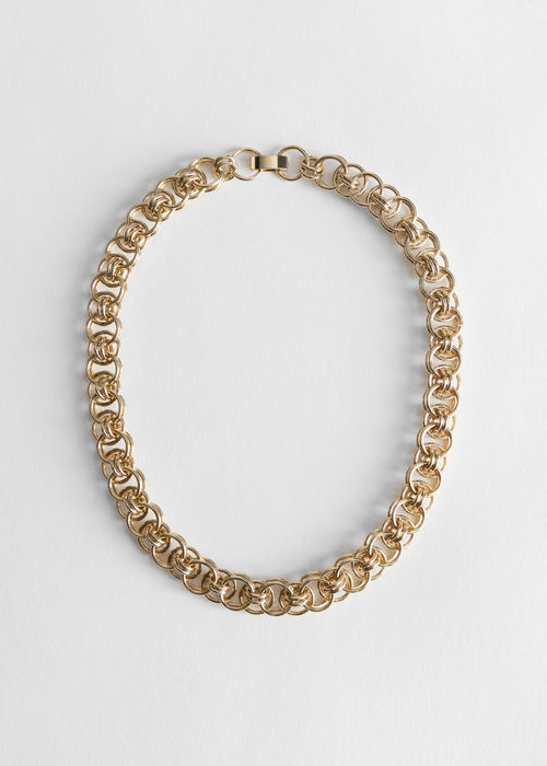 Chain Link Choker Necklace -...