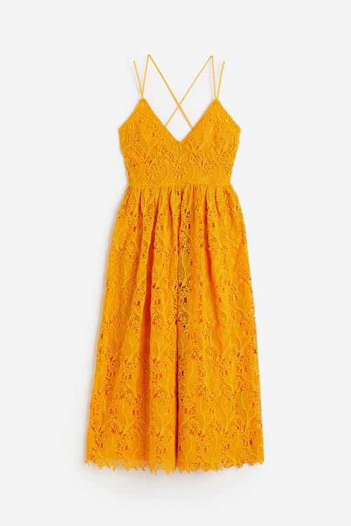 H & M - V-neck lace dress -...