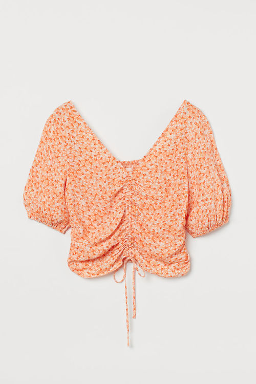 H & M - Draped blouse - Orange