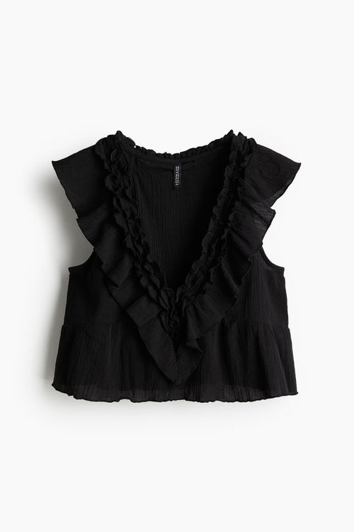 H & M - Frill-trimmed cotton...