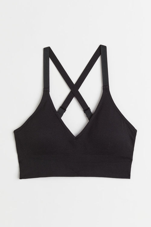 H & M - DryMove™ Medium Support Sports bra - Black, Compare