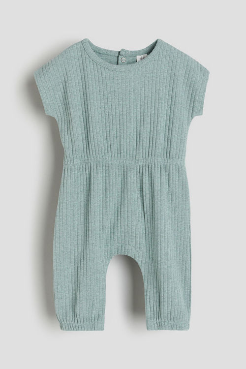 H & M - Ribbed romper suit -...