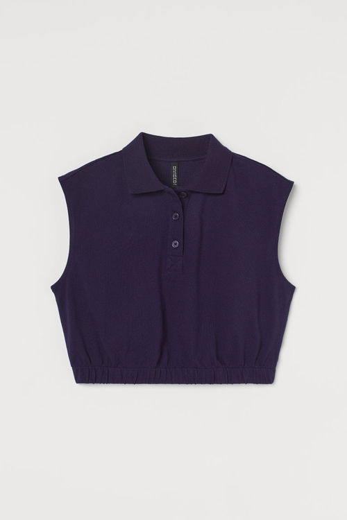 H & M - Cropped polo shirt -...