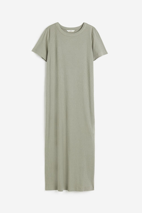 H & M - Ribbed jersey dress -...