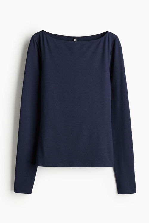 H & M - Boat-neck jersey top...