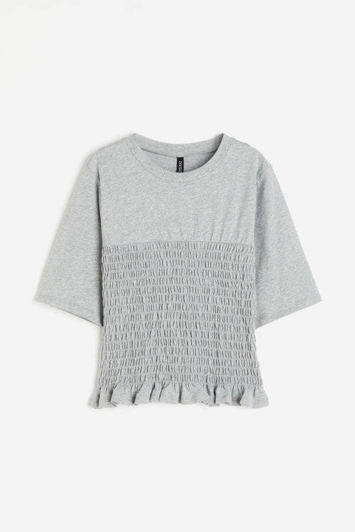 H & M - Smocked top - Grey