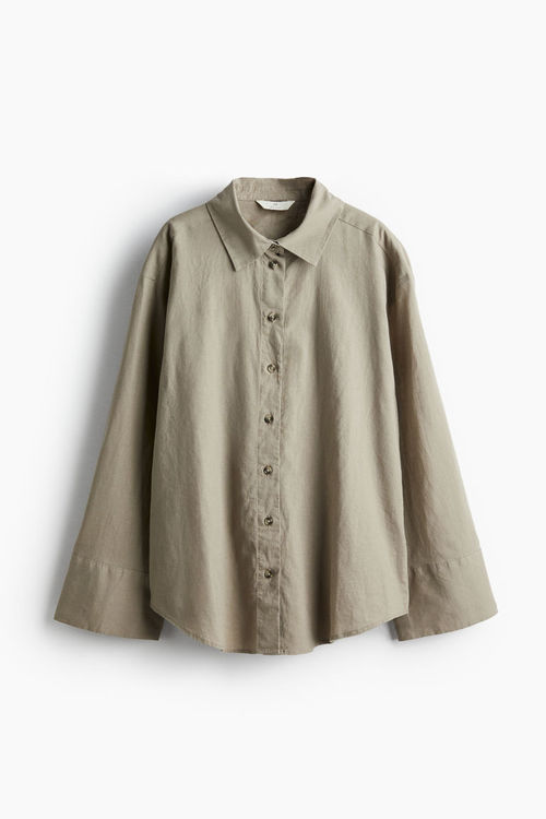 H & M - Linen-blend shirt -...