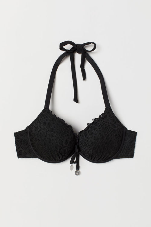 H & M - Super push-up bikini top - Black, Compare