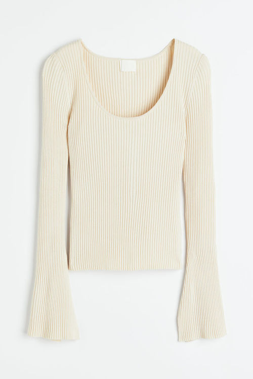 H & M - Rib-knit top - White