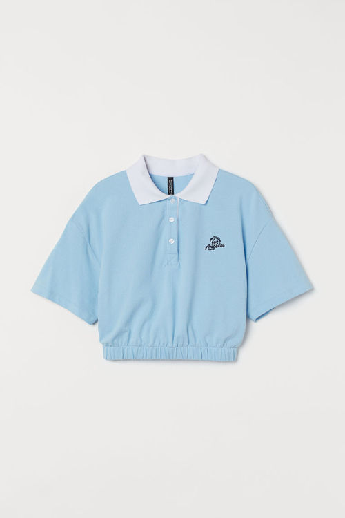 H & M - Cropped polo shirt -...