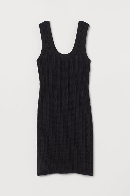 H & M - Knitted dress - Black