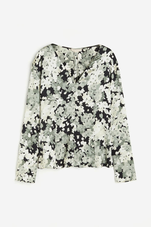 H & M - Crêpe satin blouse -...