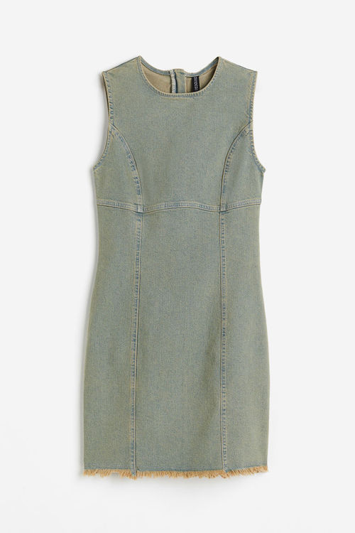 H & M - Denim bodycon dress -...