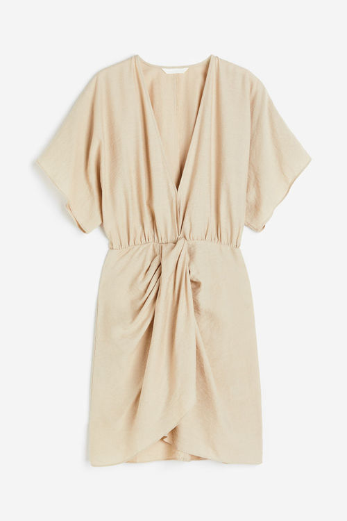 H & M - V-neck dress - Beige