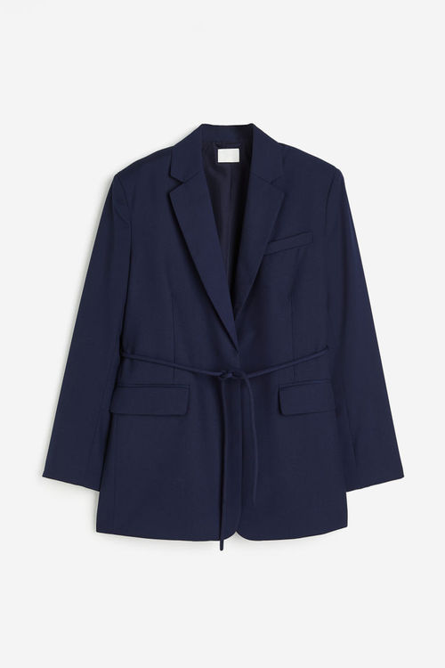 H & M - Tie-belt blazer - Blue