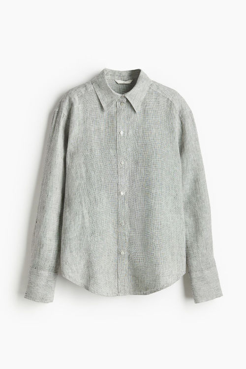 H & M - Linen shirt - Grey