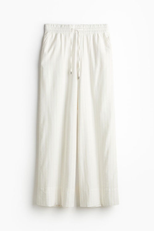 H & M - Wide pull-on trousers - White