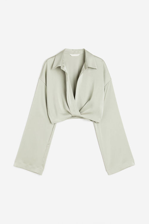 H & M - Cropped satin blouse...