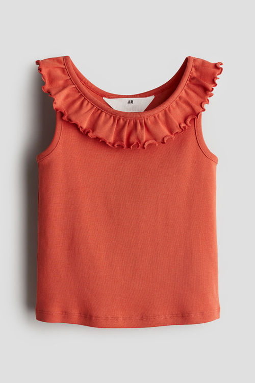 H & M - Flounced top - Orange