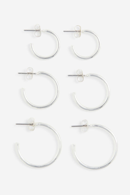 H & M - 3 pairs hoop earrings...