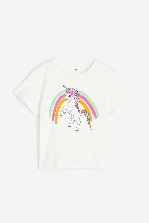 H & M - Printed T-shirt -...