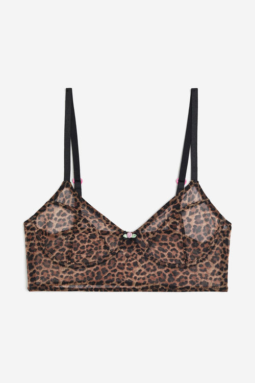 H & M - Soft mesh bra - Beige, Compare