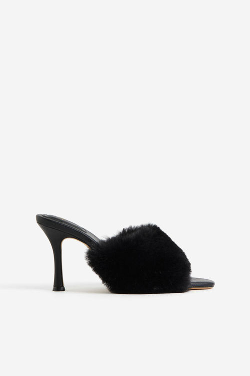 H & M - Fluffy heeled sandals...