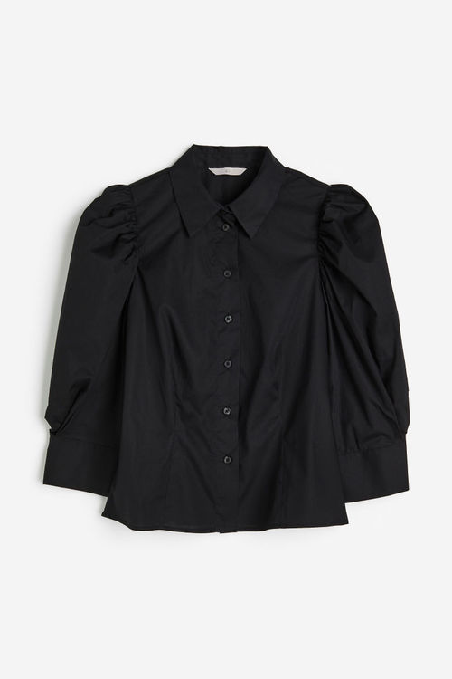 H & M - Puff-sleeved poplin...