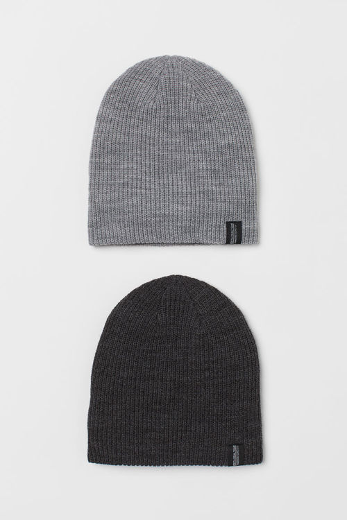 H & M - 2-pack rib-knit hats...