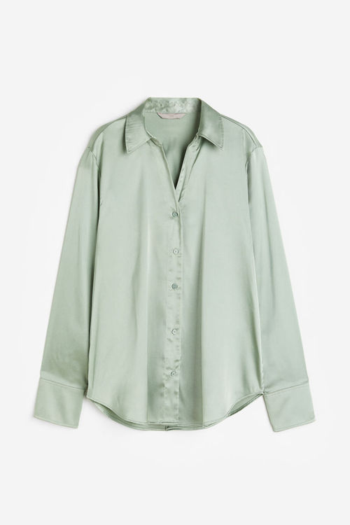 H & M - V-neck blouse - Green