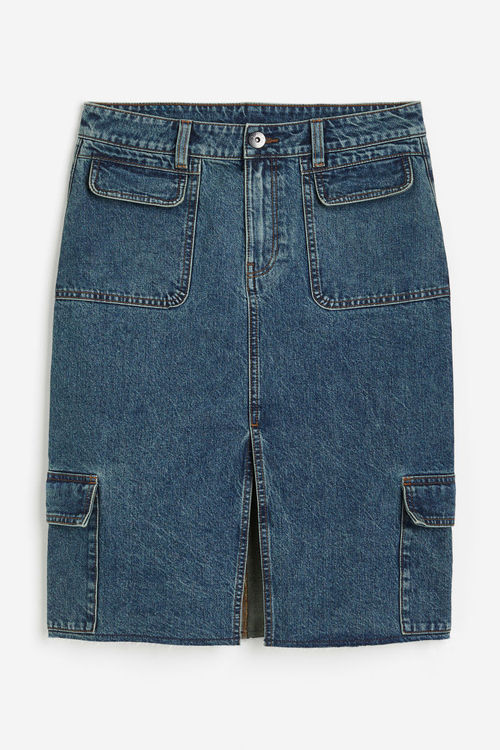 H & M - Denim cargo skirt -...