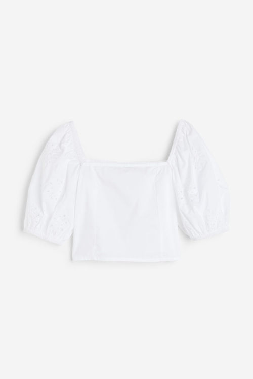 H & M - Puff-sleeved blouse -...