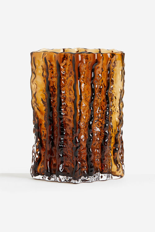 H & M - Textured glass vase -...