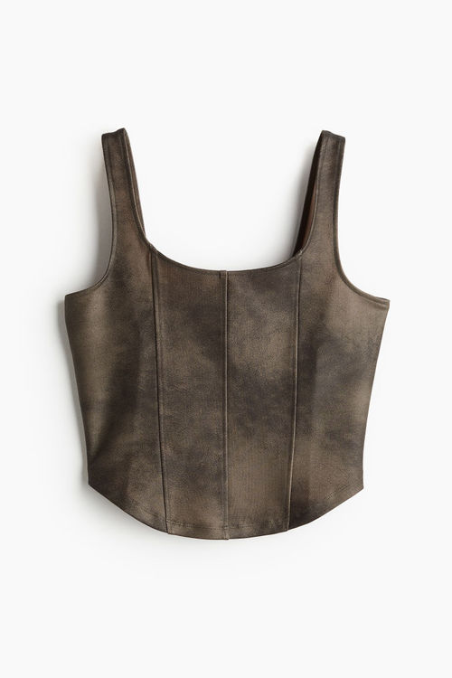 H & M - Coated corset top -...