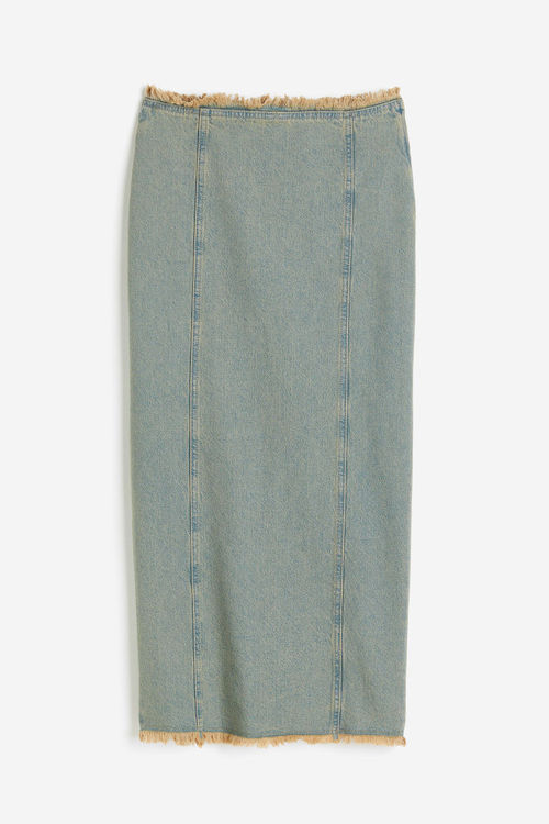 H & M - Raw-edge denim skirt...