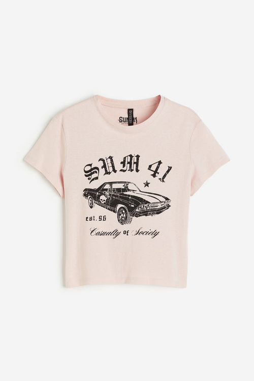 H & M - Printed T-shirt - Pink