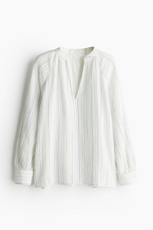 H & M - Double-weave blouse -...