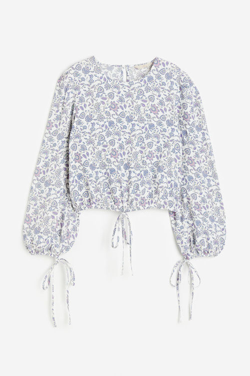 H & M - Tie-detail blouse -...