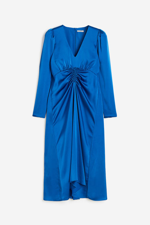 H & M - Gathered satin dress...