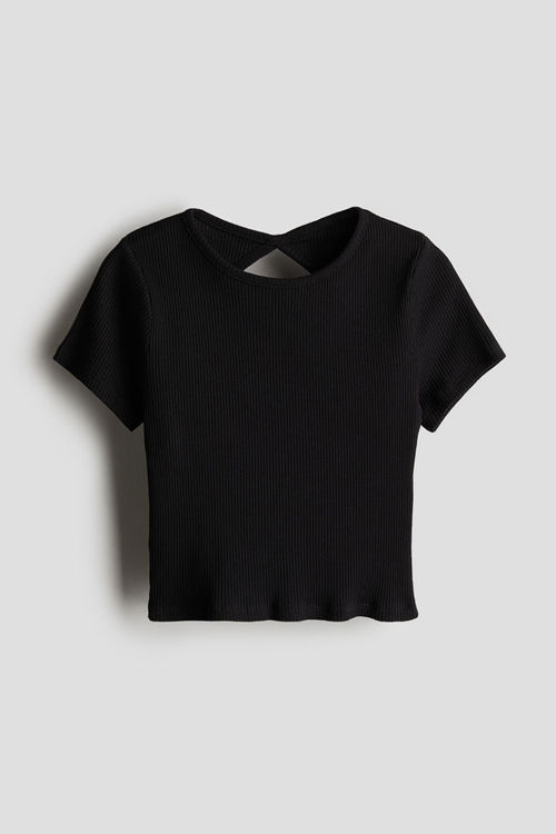 H & M - Ribbed jersey top -...