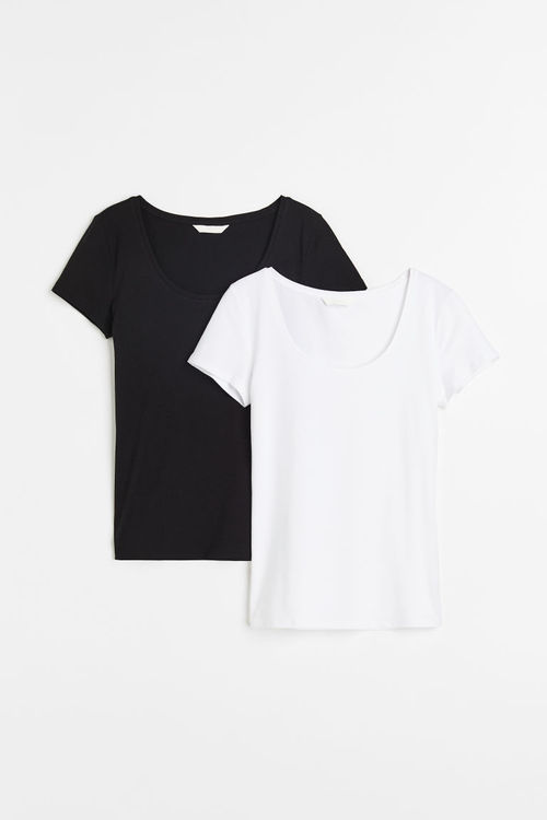 H & M - 2-pack jersey tops -...