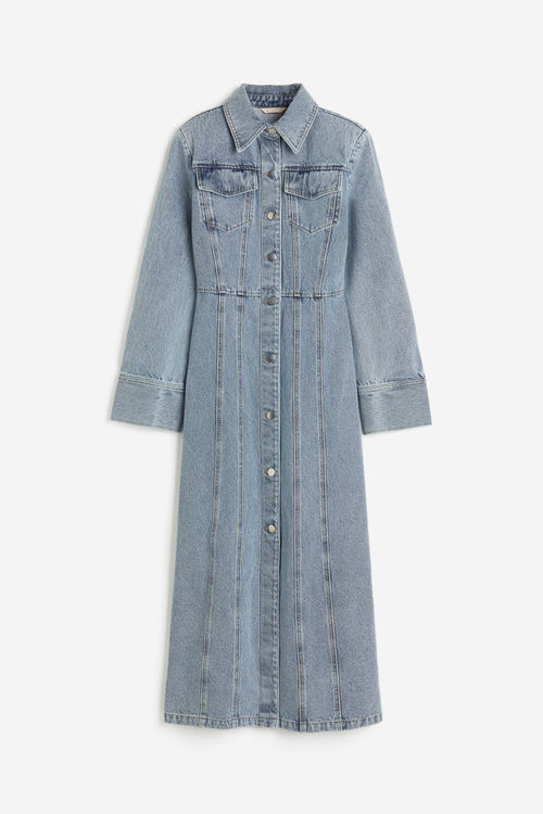 H & M - Denim shirt dress -...