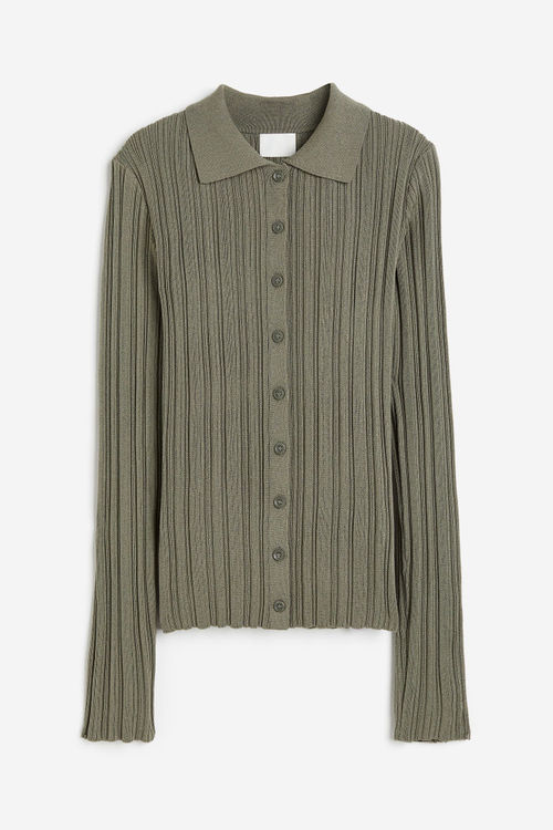 H & M - Rib-knit collared top...