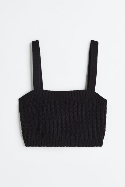 H & M - Knitted crop top -...