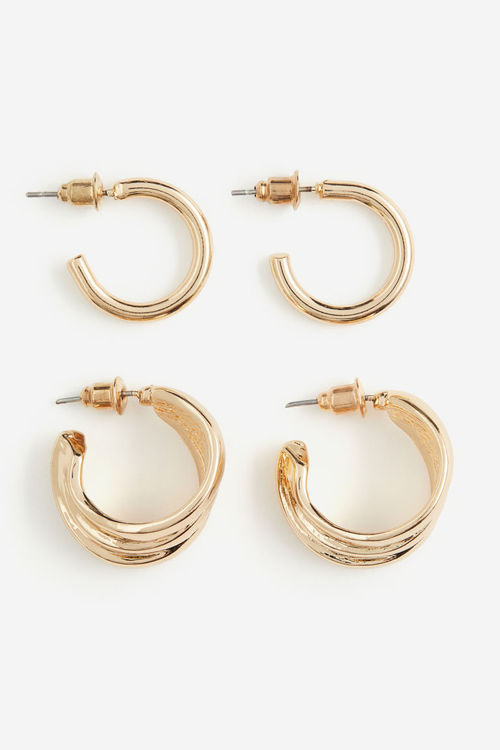 H & M - 2 pairs hoop earrings...